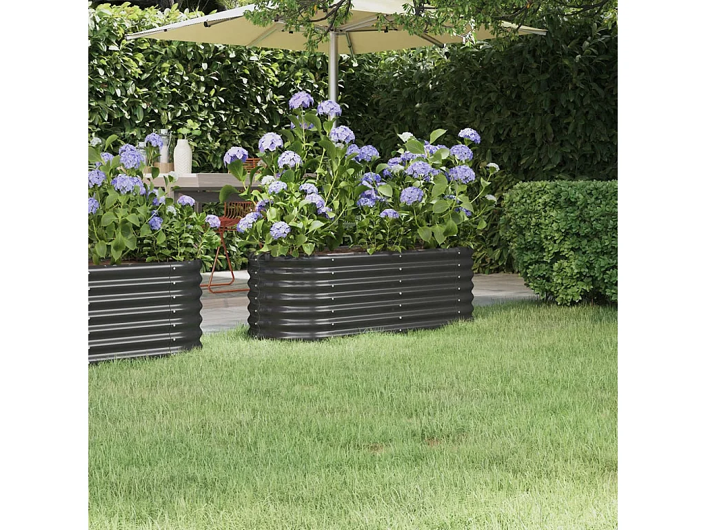 Letto da Giardino in Acciaio a Polvere 114x40x36 cm Antracite