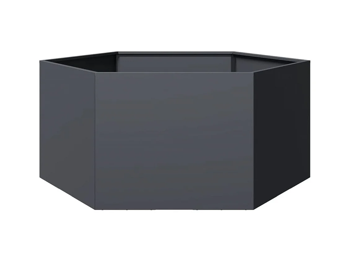 Plantenbak zeshoek 104x90x45 cm staal antracietkleurig
