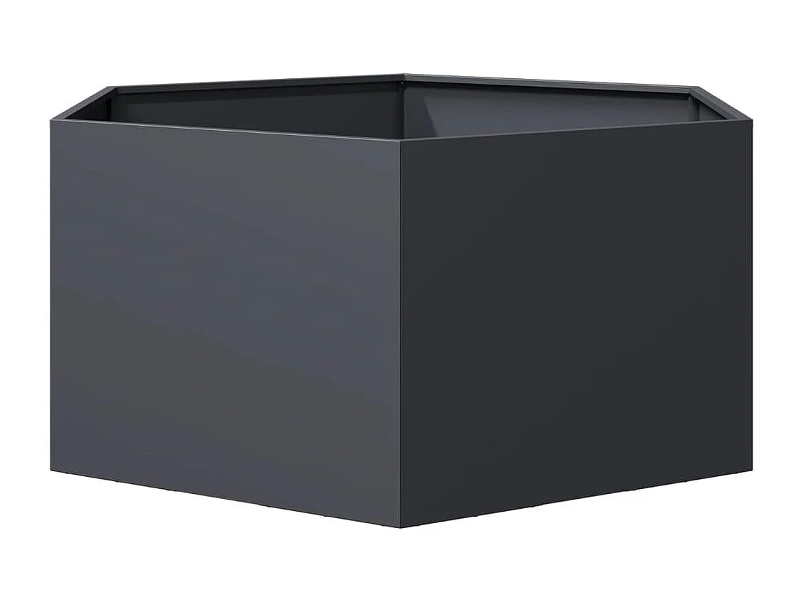 Pflanzkübel Anthrazit Sechseckig 104x90x45 Stahl
