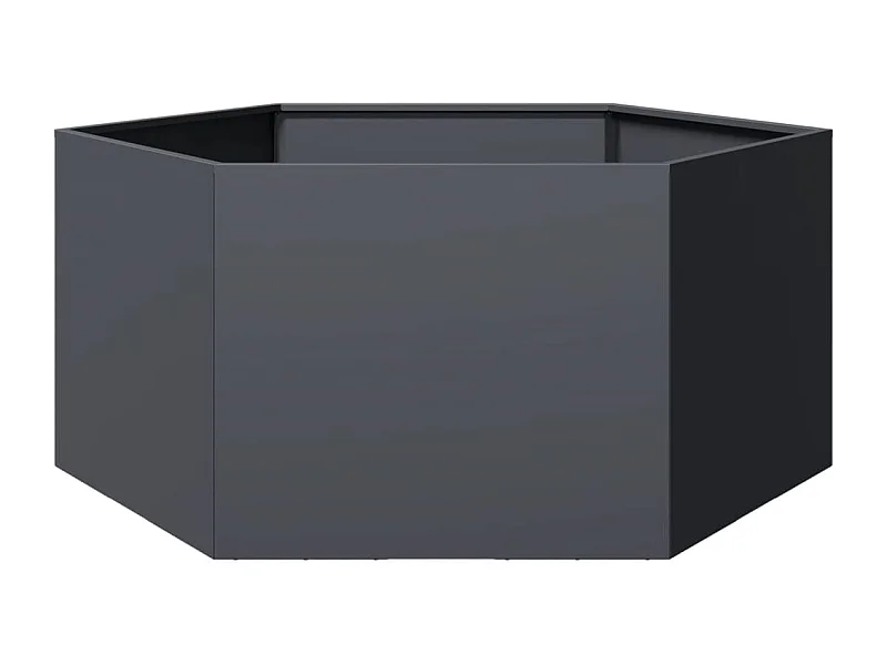 Jardinière anthracite hexagone 104x90x45 cm acier