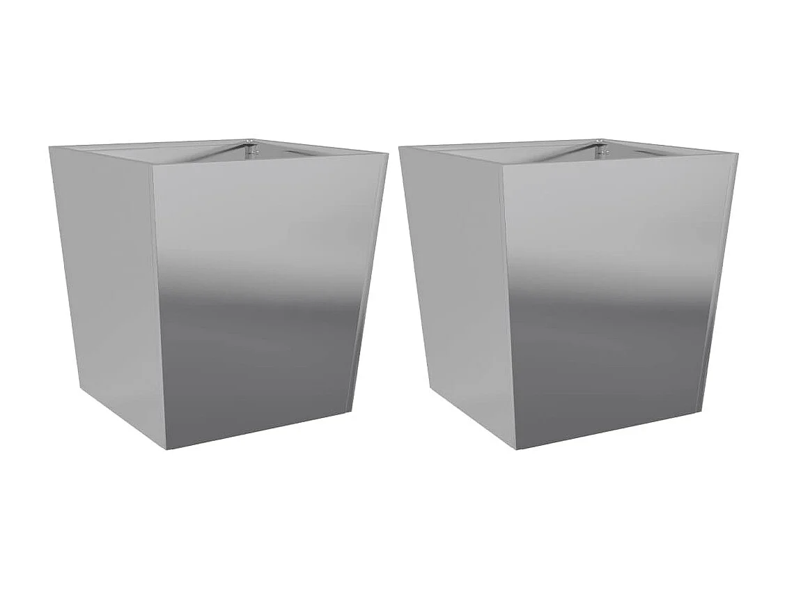 Jardinières 2 pcs 50x50x50 cm acier galvanisé