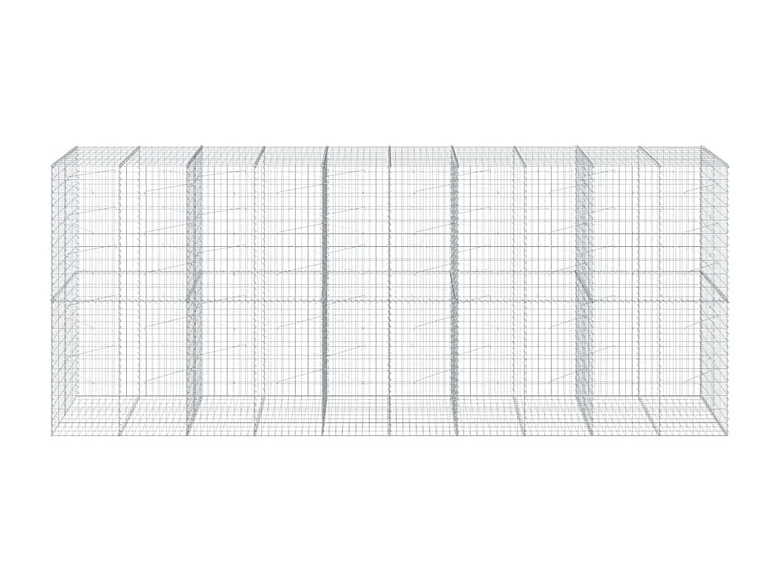 Panier gabion avec couvercle 500x100x200 cm fer galvanisé