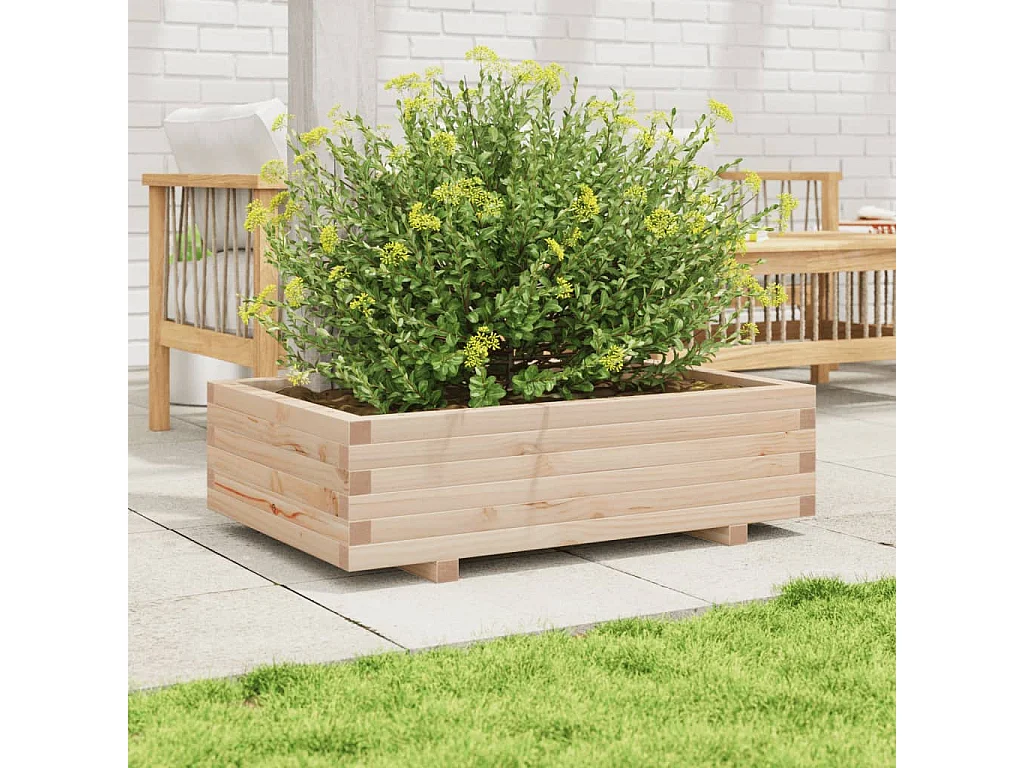 Fioriera da Giardino 90x60x26,5 cm in Legno Massello di Pino