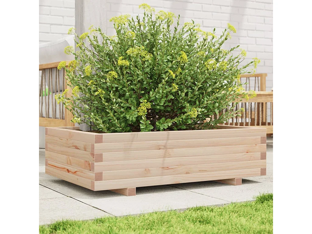 Jardinière 90x60x26,5 cm bois de pin massif