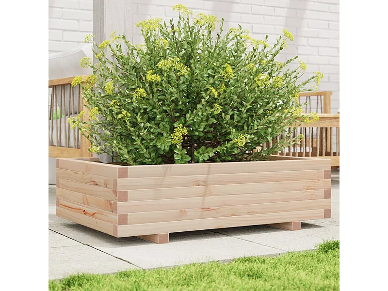 Jardinera de madera maciza de pino 90x60x26,5 cm