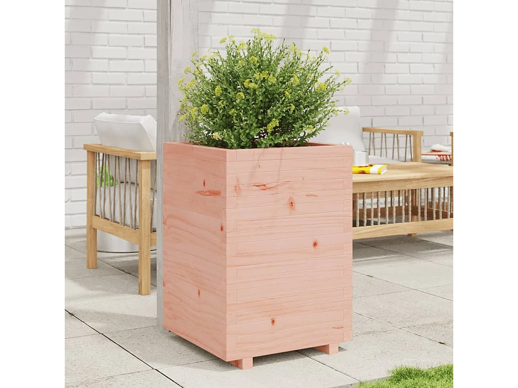 Jardinera madera maciza de abeto Douglas 50x50x72,5 cm