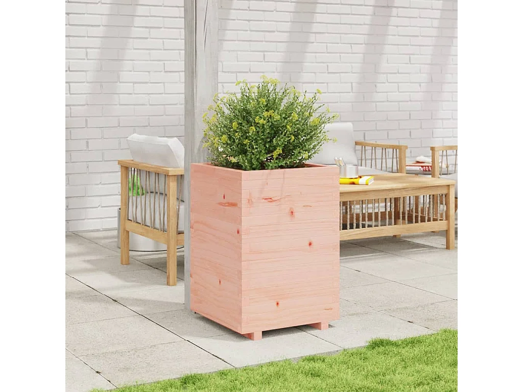 Jardinera madera maciza de abeto Douglas 50x50x72,5 cm