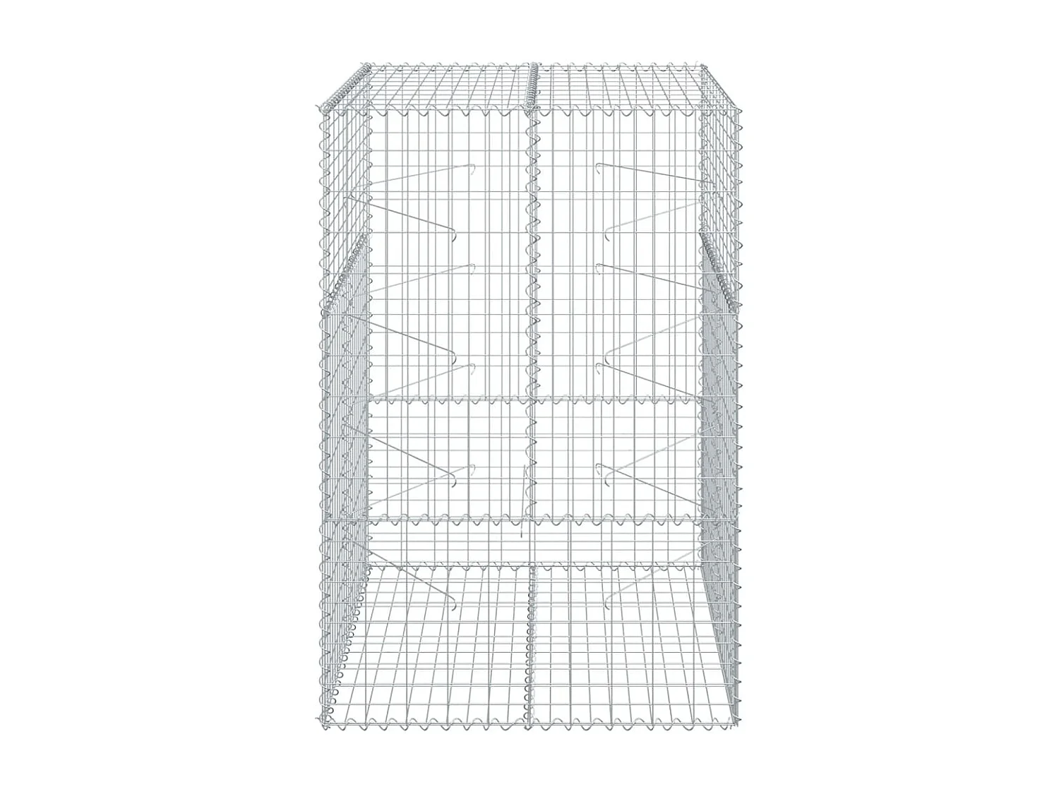 Cesto Gabbione con Copertura 100x100x150 cm in Ferro Zincato