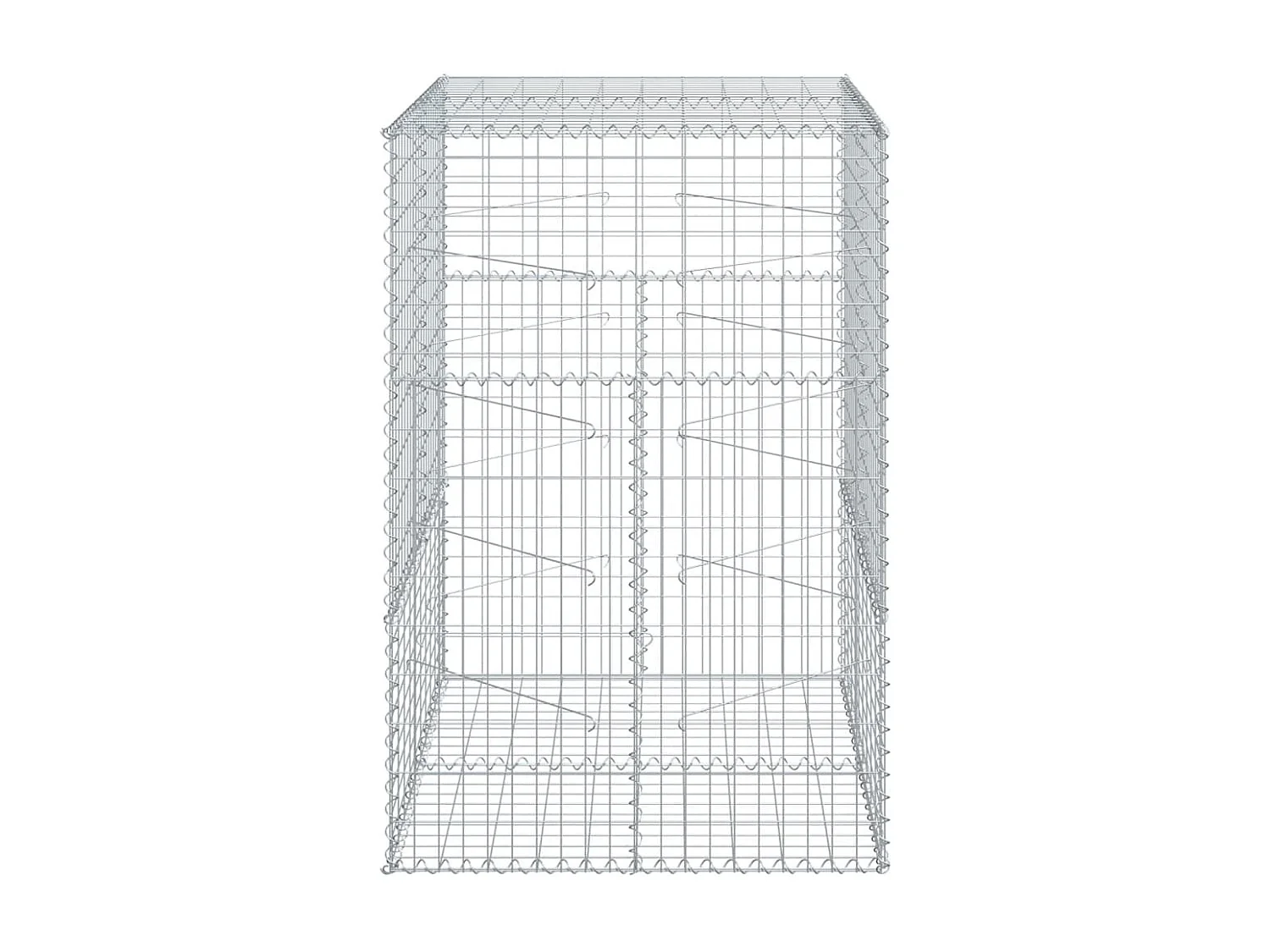 Cesto Gabbione con Copertura 100x100x150 cm in Ferro Zincato