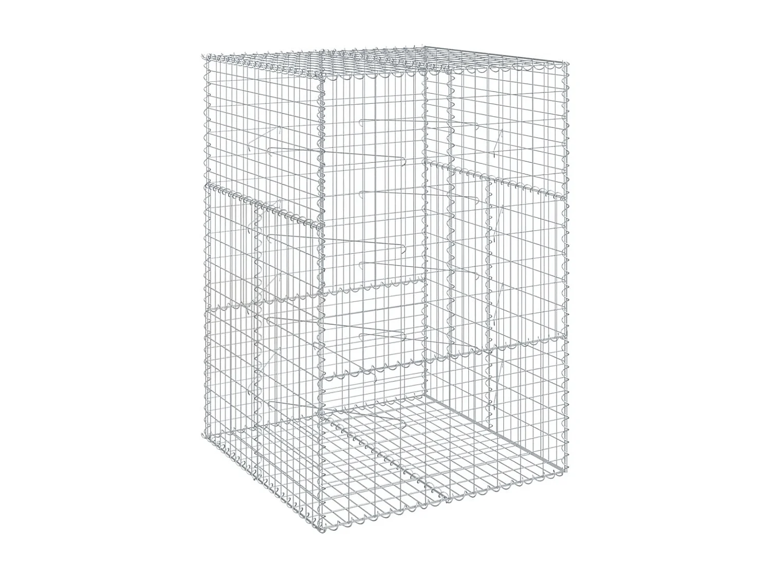 Cesto Gabbione con Copertura 100x100x150 cm in Ferro Zincato