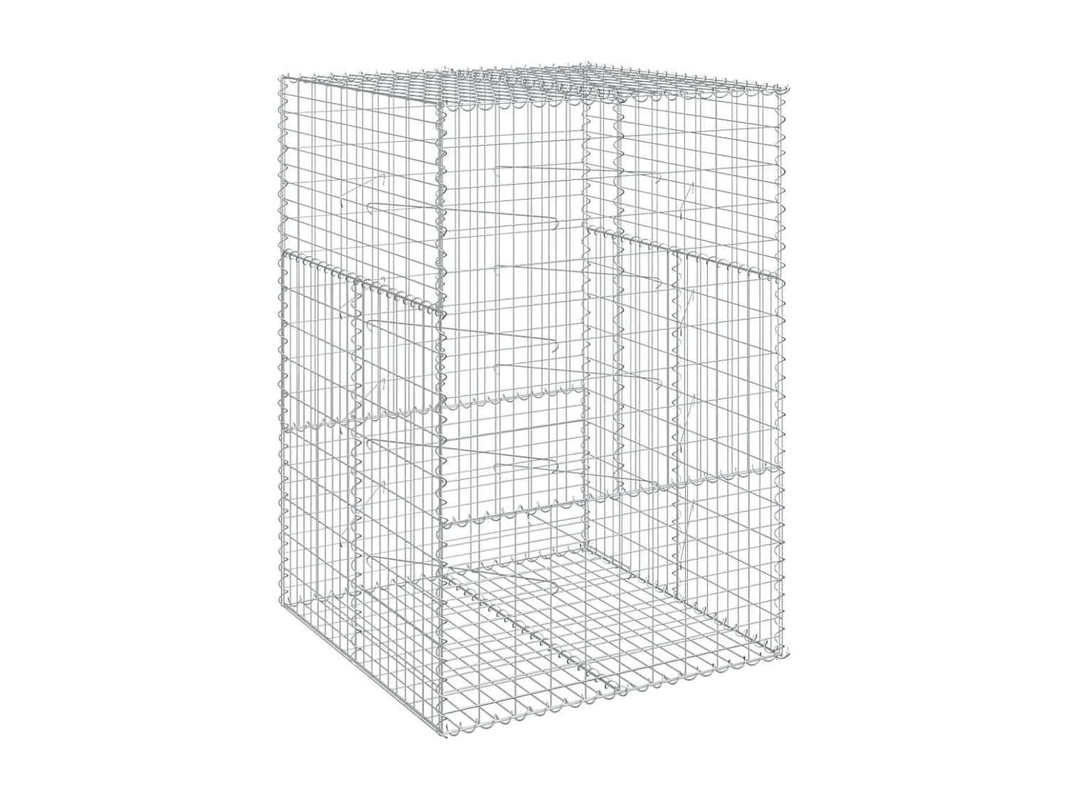 Cesto Gabbione con Copertura 100x100x150 cm in Ferro Zincato