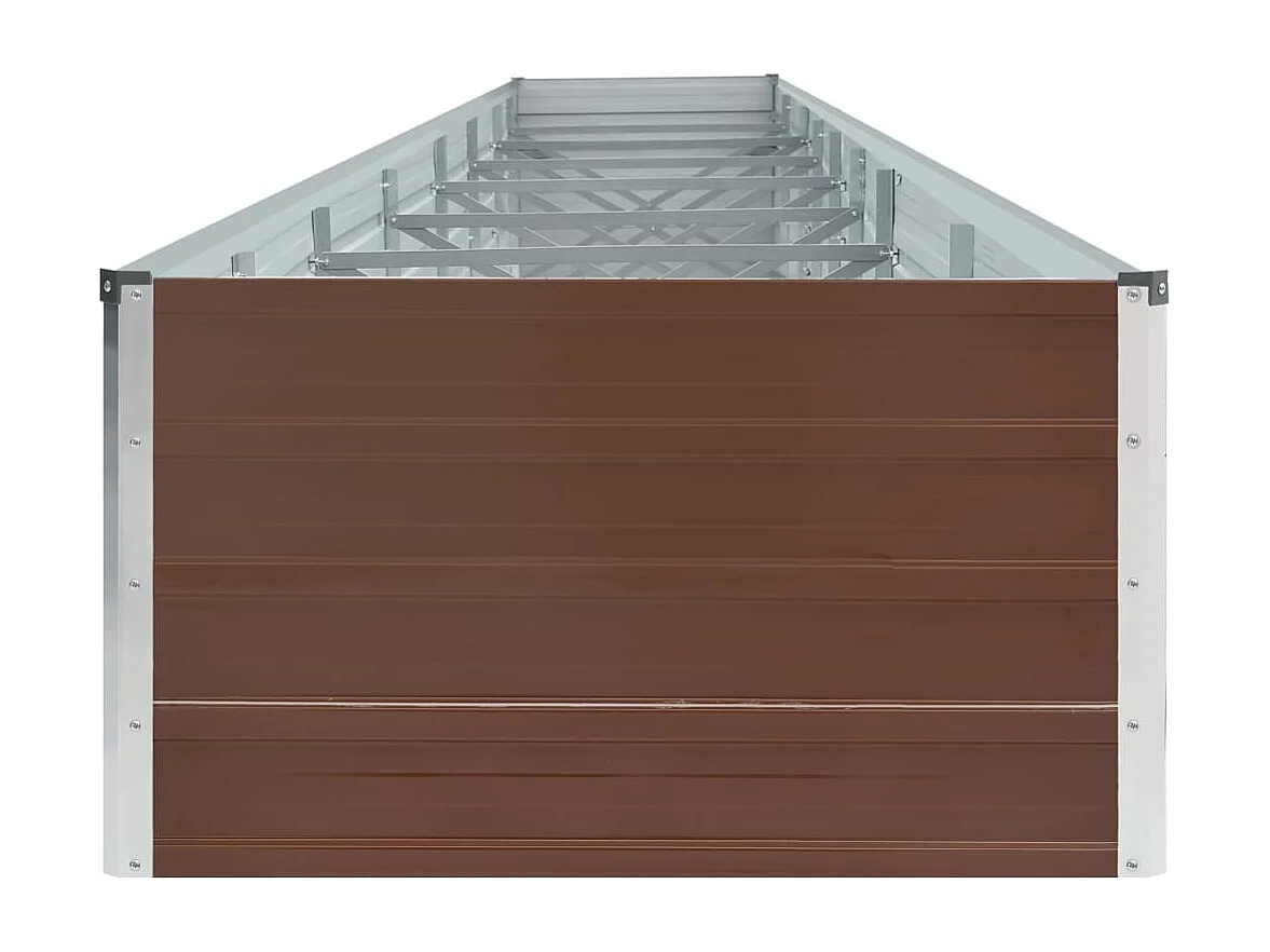 Canteiro elevado de jardim aço galvanizado 600x80x45cm castanho