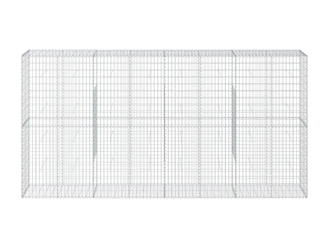 Panier gabion avec couvercle 400x50x200 cm fer galvanisé