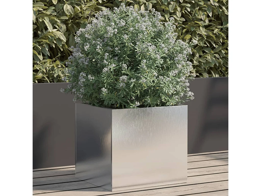 Fioriera Argento 32x30x29 cm in Acciaio Inox