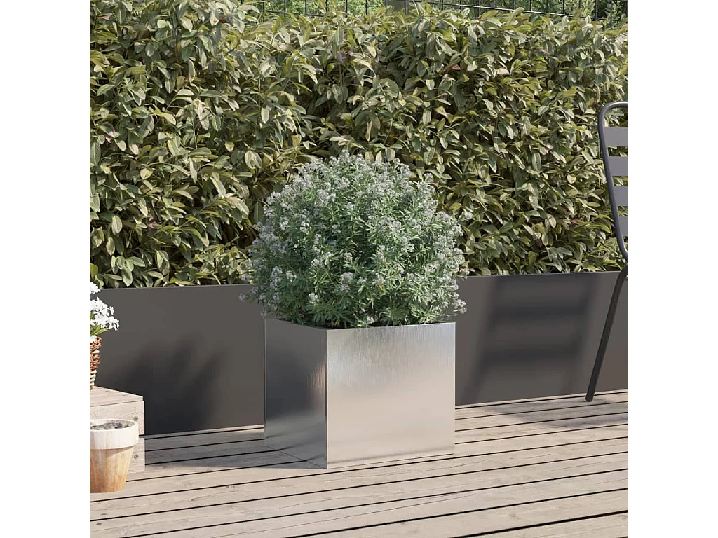 Fioriera Argento 32x30x29 cm in Acciaio Inox