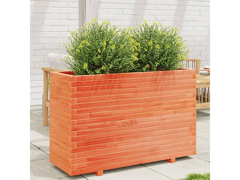 Plantenbak 110x40x72,5 cm massief grenenhout wasbruin