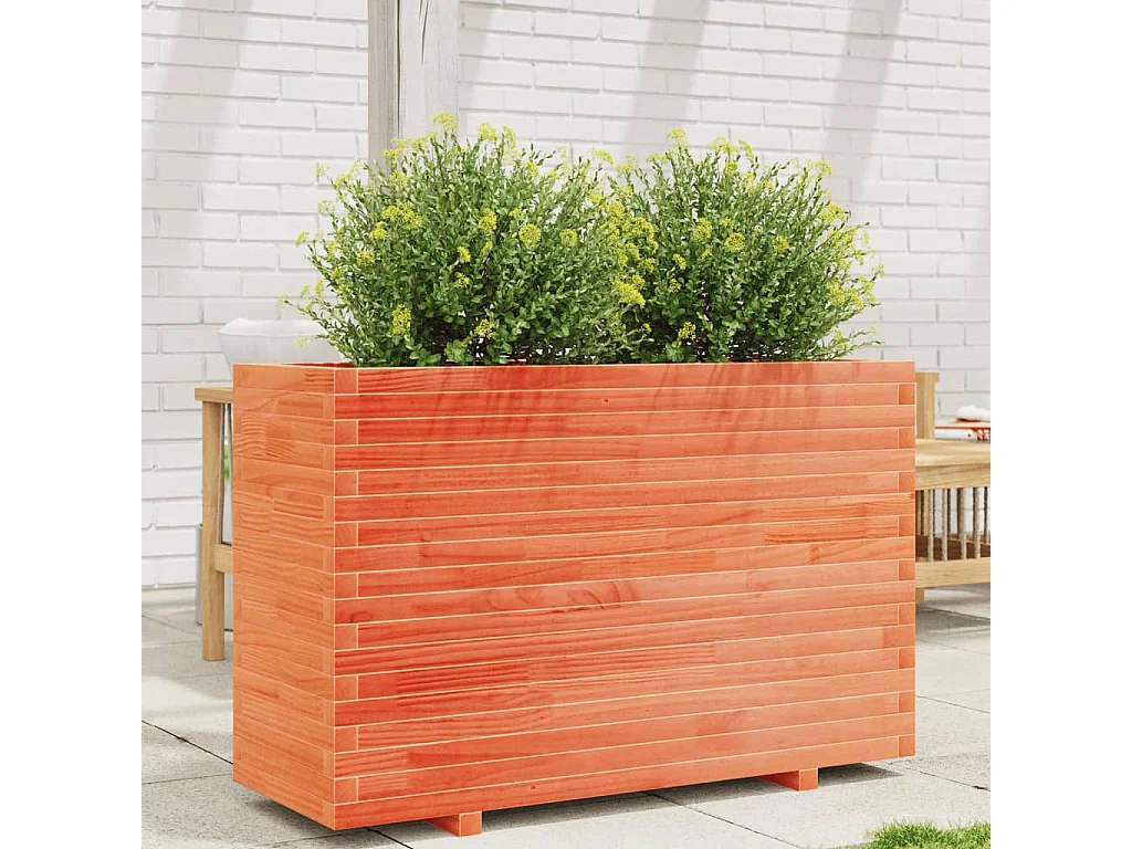 Jardinière cire marron 110x40x72,5 cm bois de pin massif