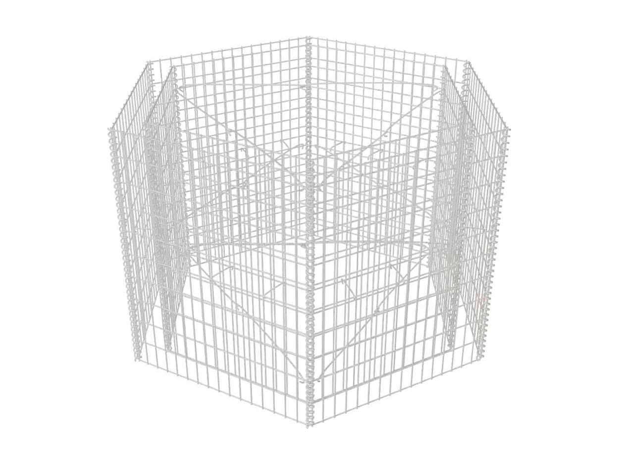 Gabion plantenbak verhoogd zeshoekig 160x140x100 cm