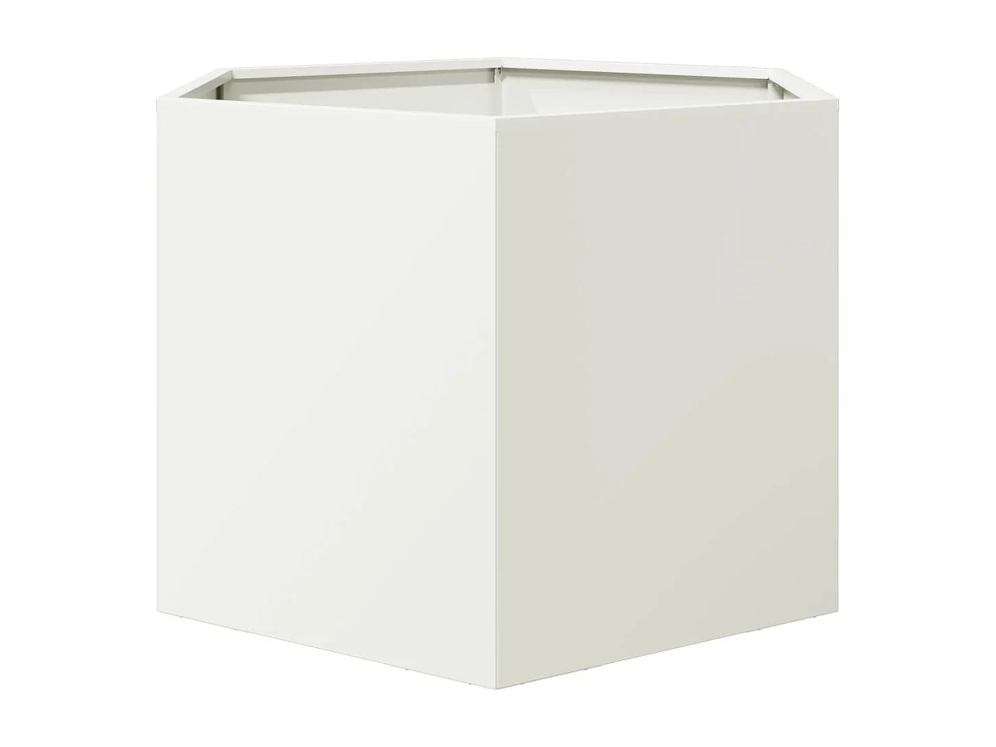 Fioriera da Giardino Bianca Esagono 69x60x45 cm in Acciaio