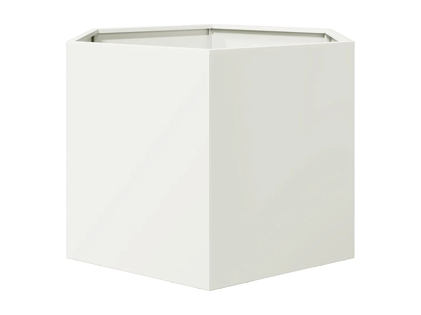 Fioriera da Giardino Bianca Esagono 69x60x45 cm in Acciaio