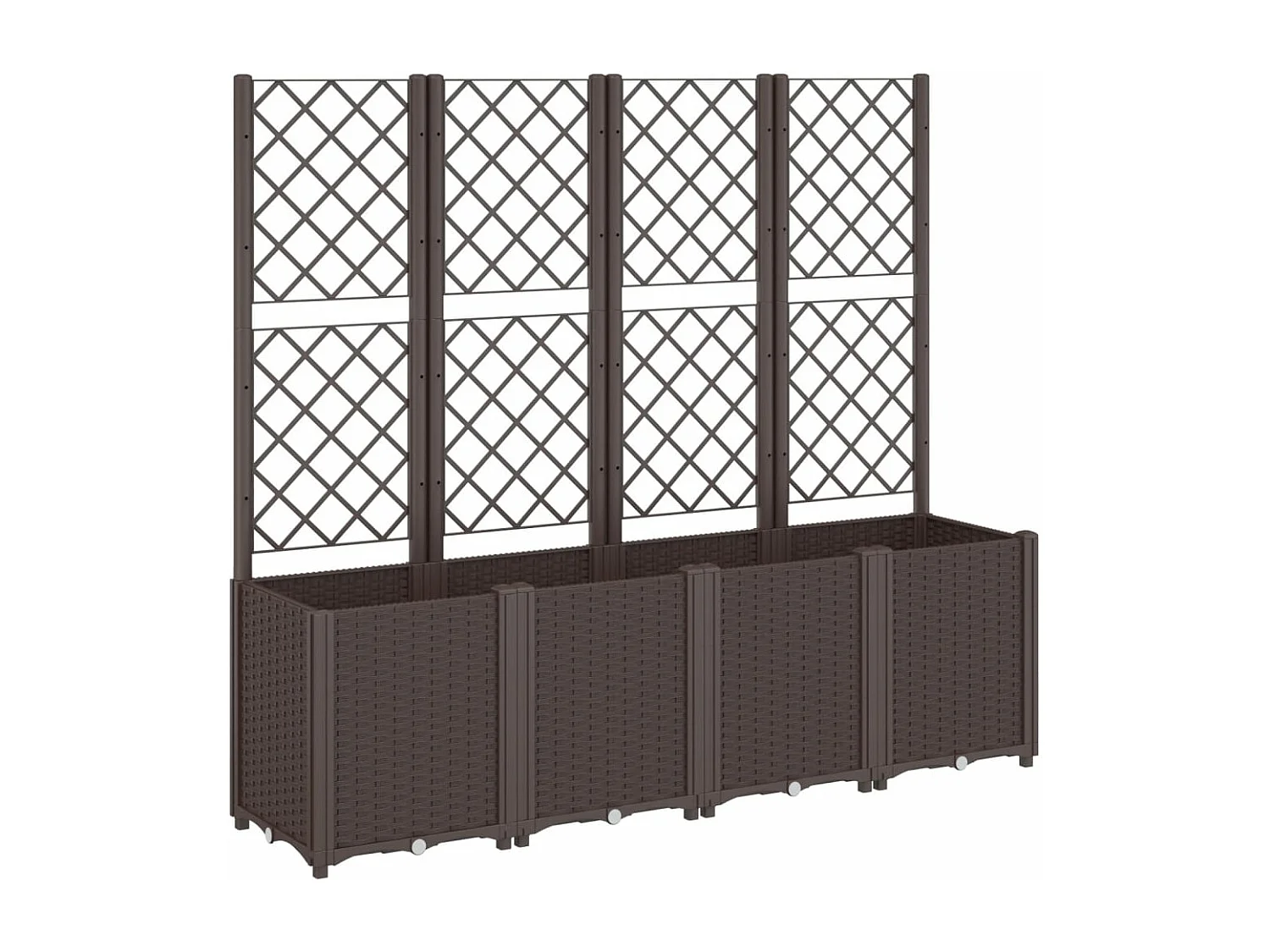 Jardinière avec treillis marron 160x40x140 cm PP