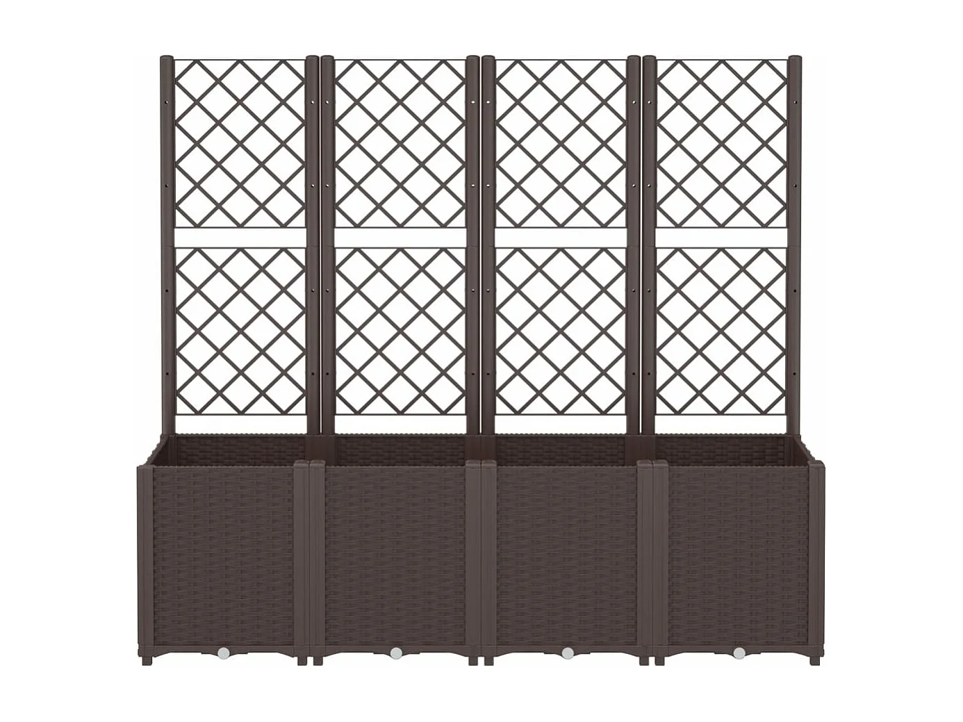 Jardinière avec treillis marron 160x40x140 cm PP