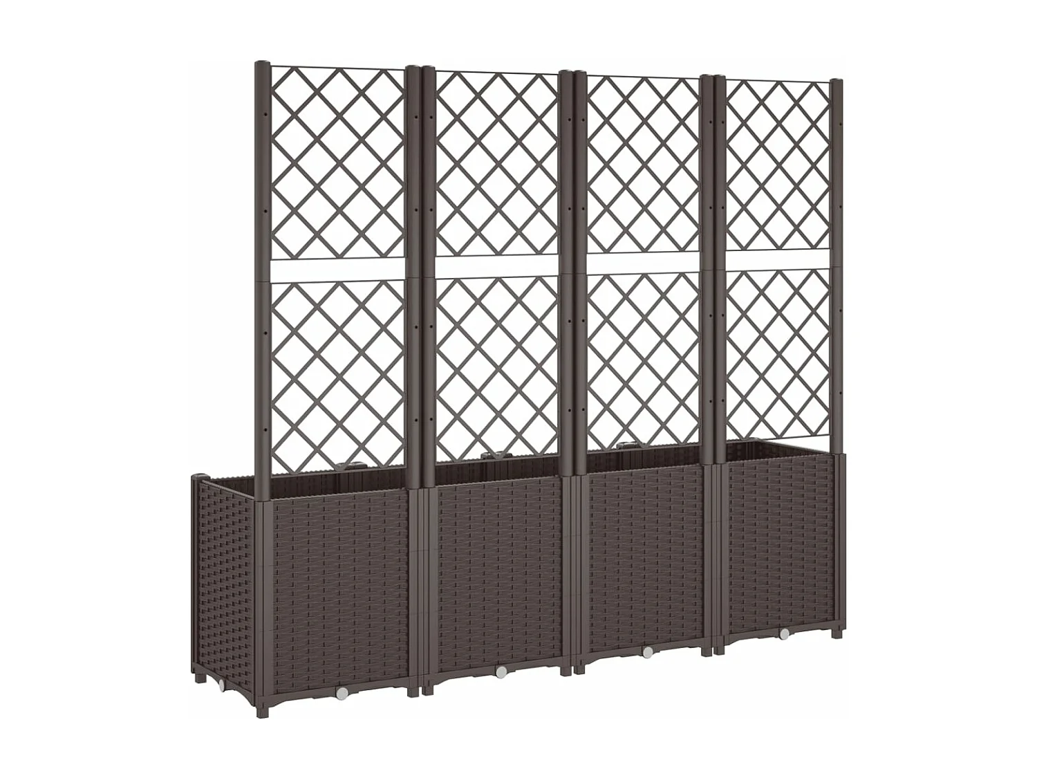 Jardinière avec treillis marron 160x40x140 cm PP