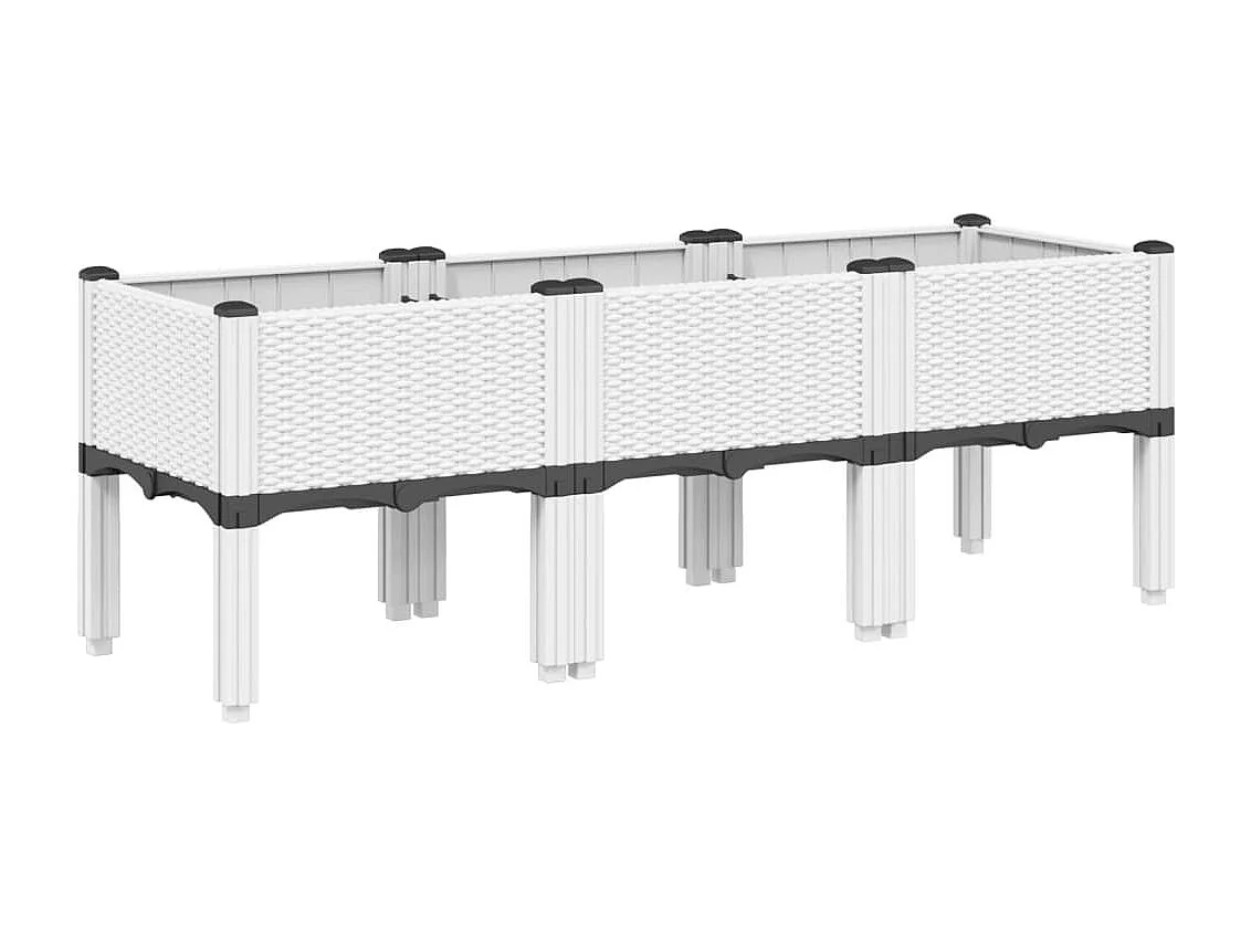 Fioriera da Giardino con Gambe Bianco 120x40x42 cm in PP