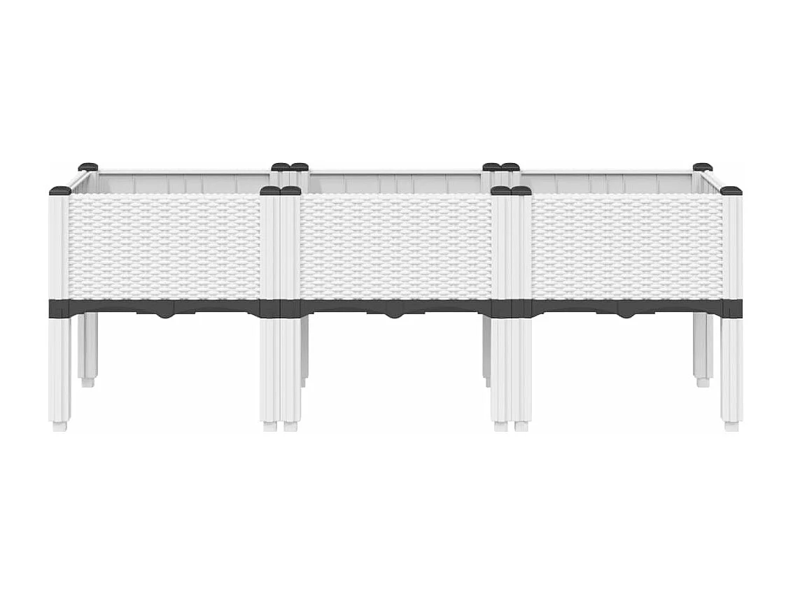 Fioriera da Giardino con Gambe Bianco 120x40x42 cm in PP