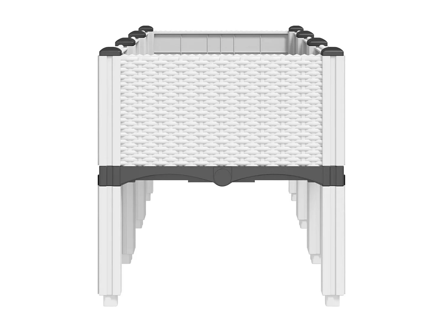 Fioriera da Giardino con Gambe Bianco 120x40x42 cm in PP