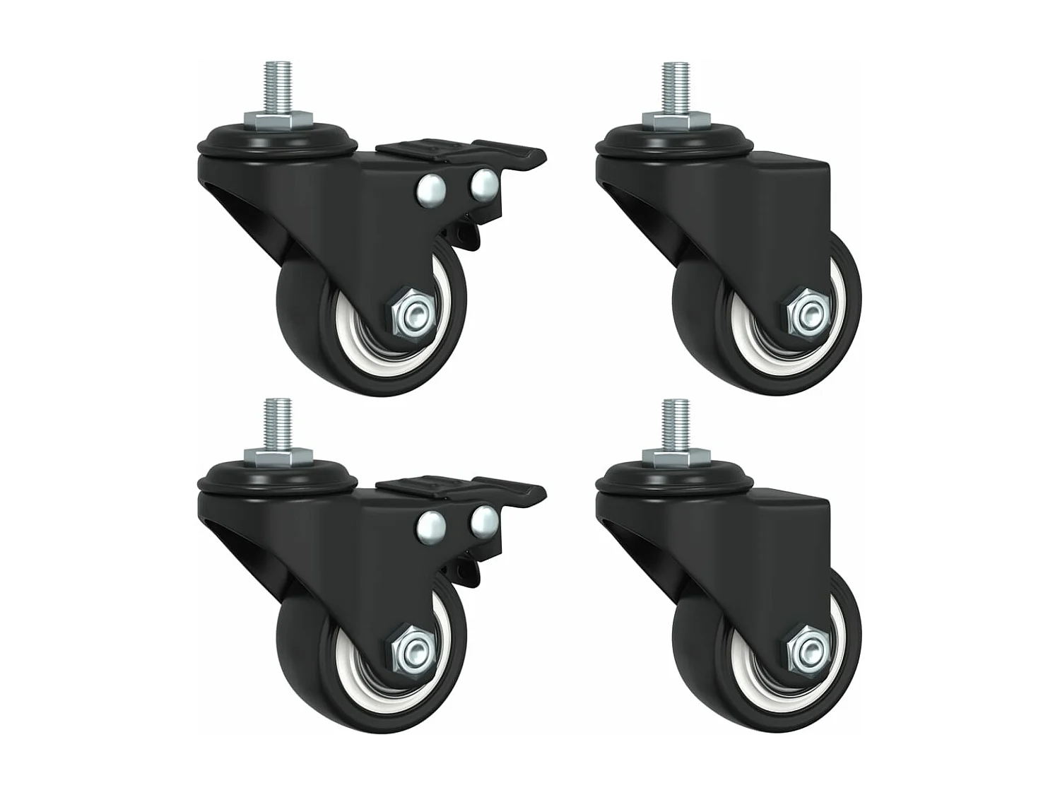 Plantenbak met latwerk en wielen massief vurenhout zwart