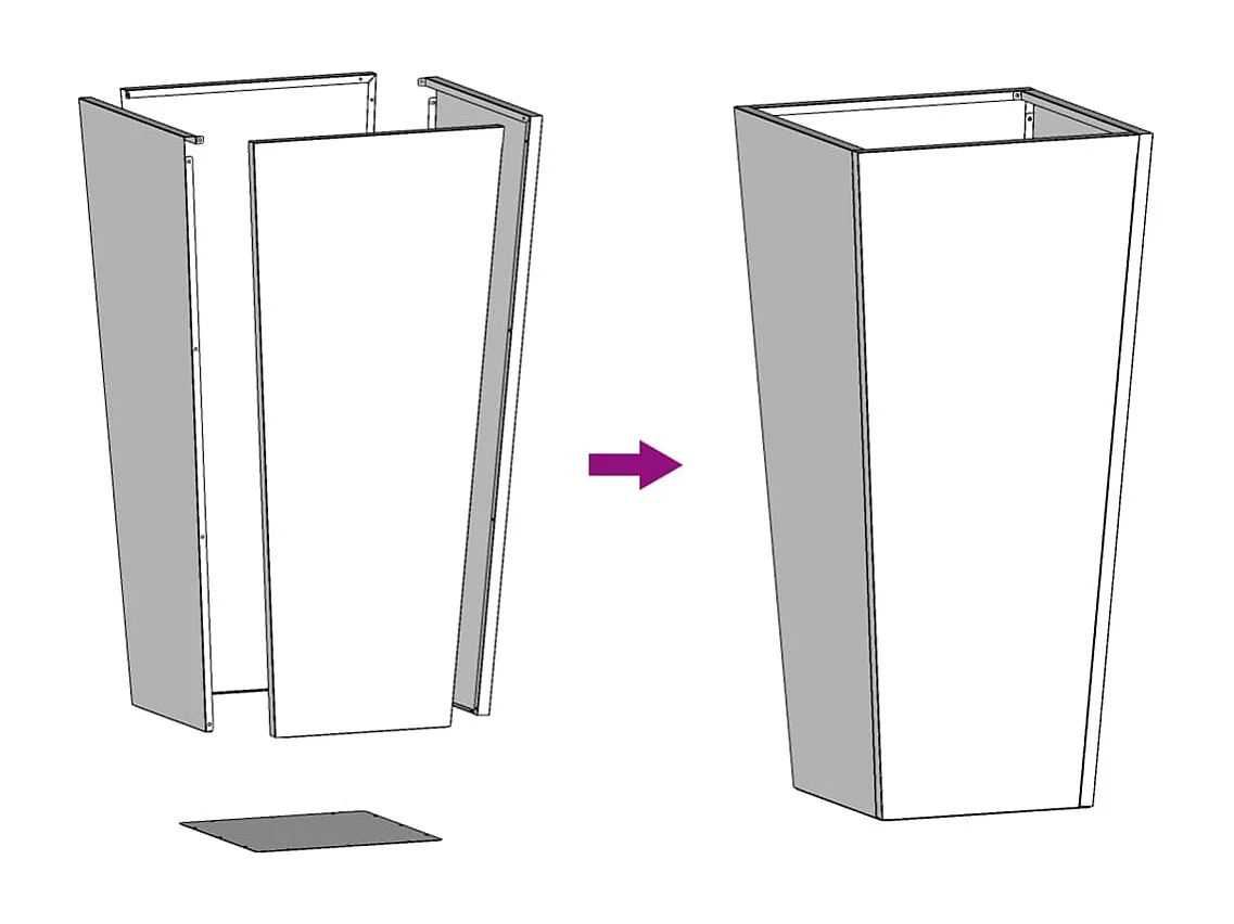 Jardinière blanc 35x35x75 cm acier