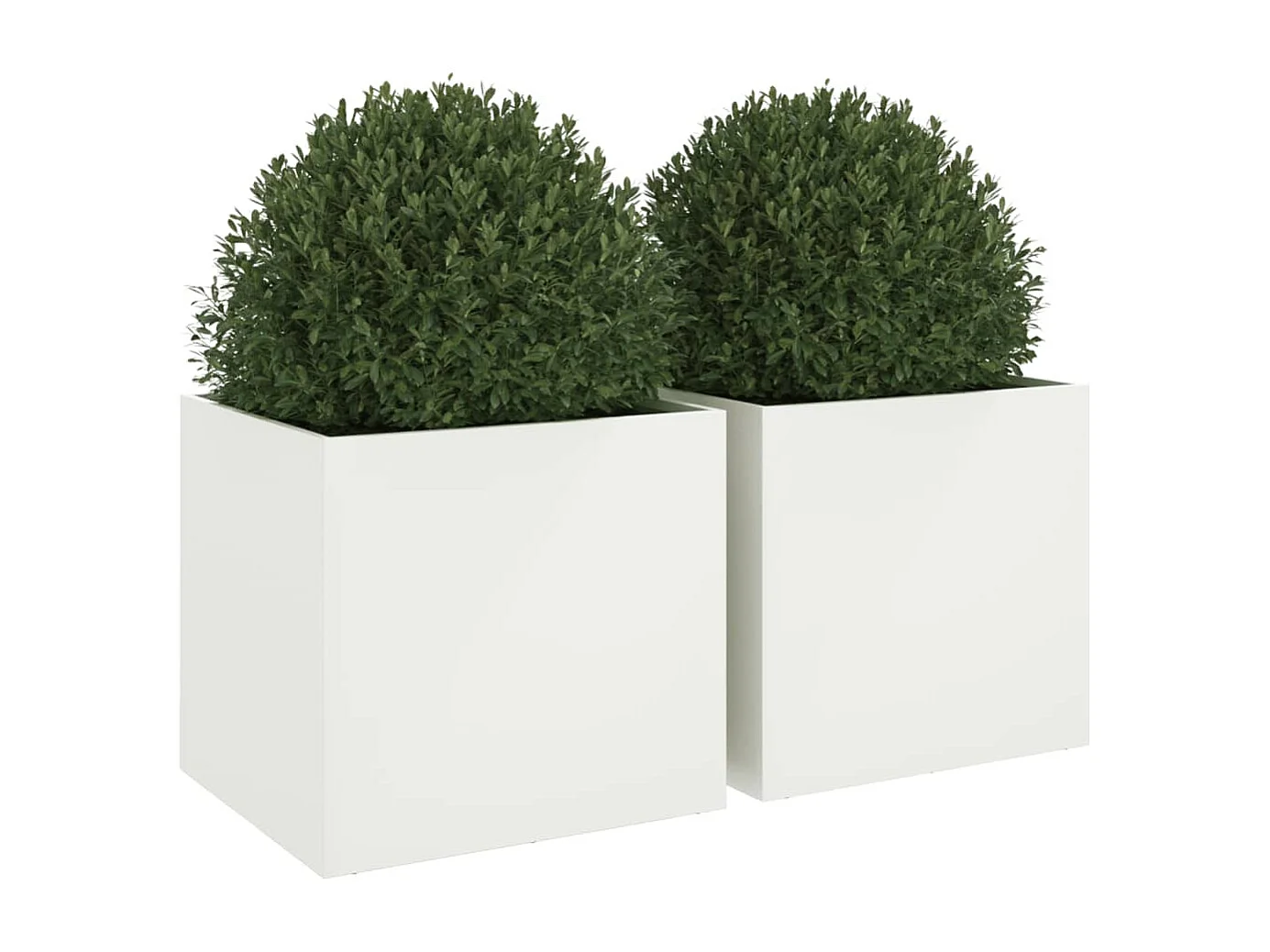 Fioriere 2 pz Bianche 49x47x46 cm in Acciaio