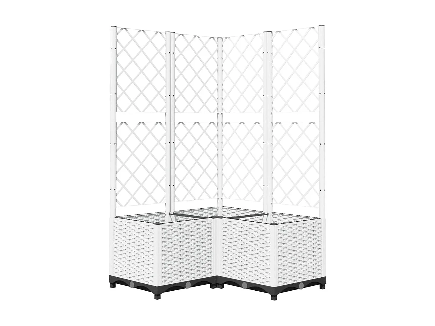 Fioriera da Giardino con Graticcio Bianco 80x80x136 cm PP