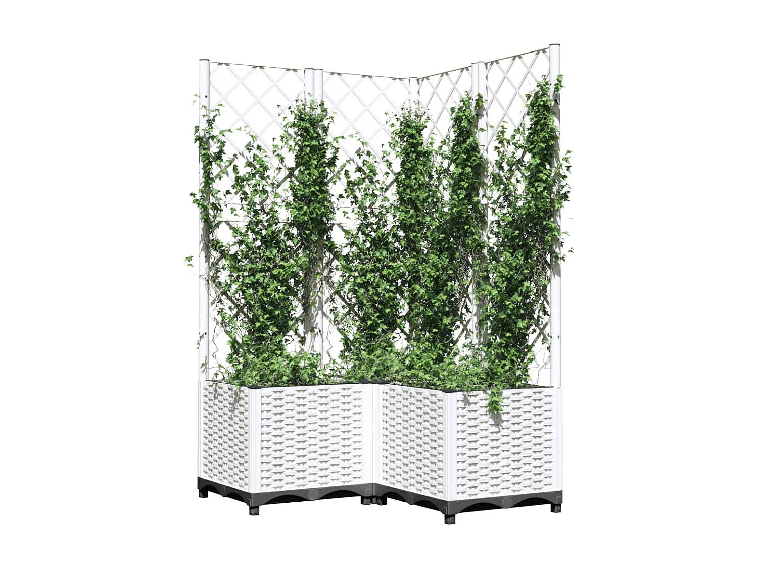 Fioriera da Giardino con Graticcio Bianco 80x80x136 cm PP