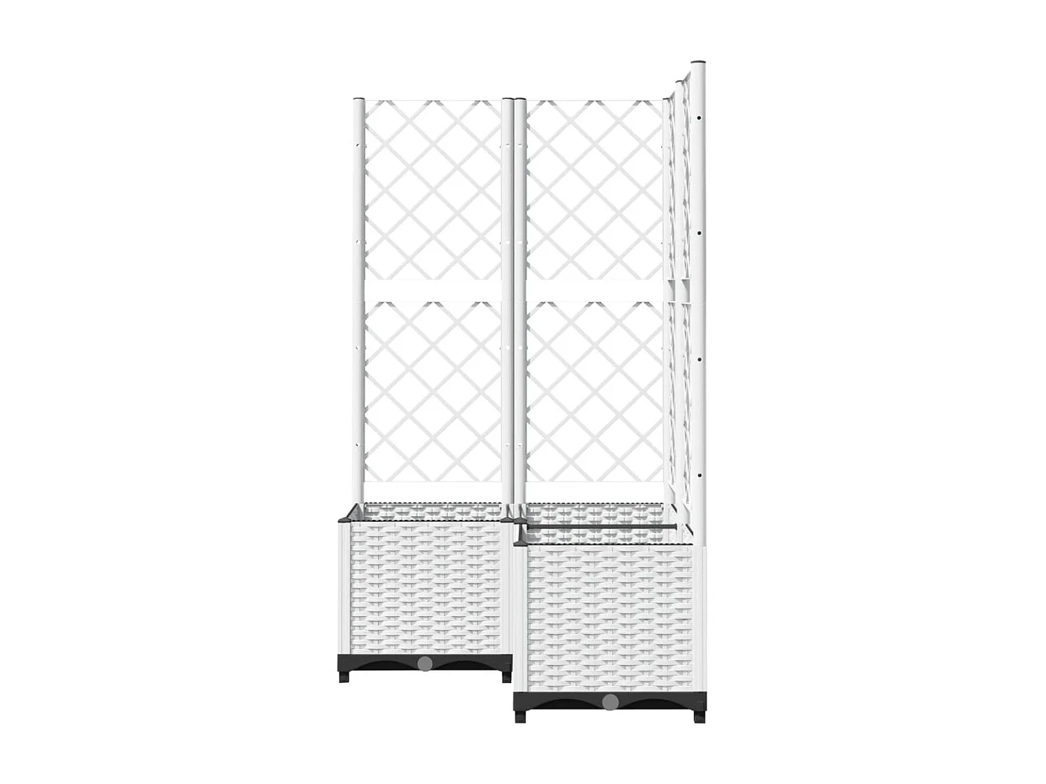 Fioriera da Giardino con Graticcio Bianco 80x80x136 cm PP