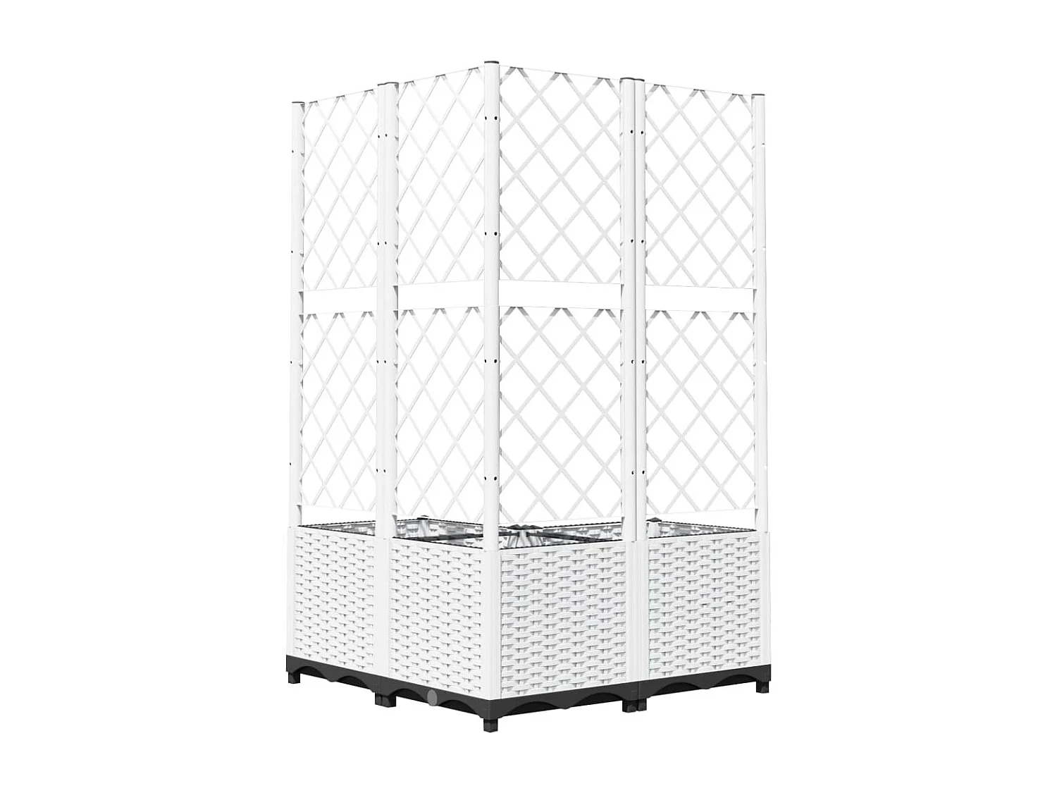 Fioriera da Giardino con Graticcio Bianco 80x80x136 cm PP