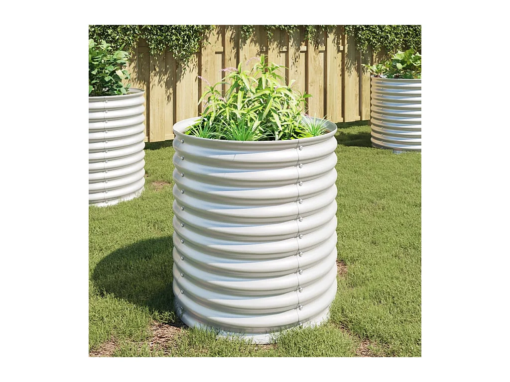 Lit surélevé de jardin 80x80x81 cm Acier galvanisé Argenté