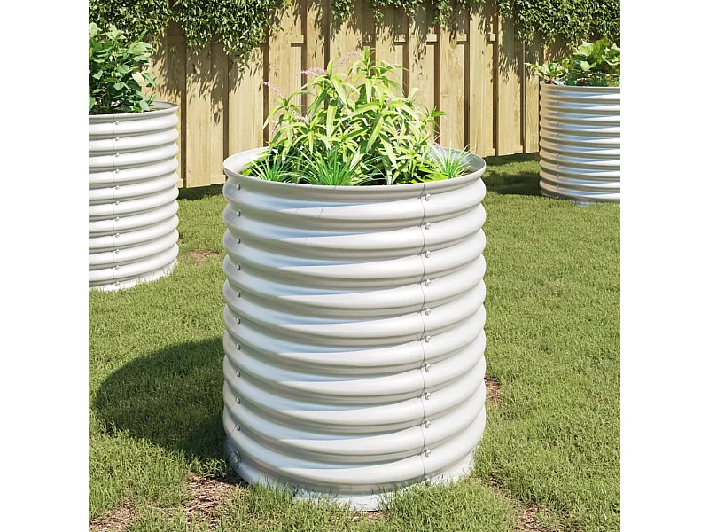 Lit surélevé de jardin 80x80x81 cm Acier galvanisé Argenté