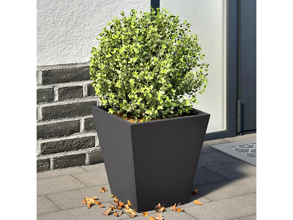 Jardinières 2 pcs noir 30x30x30 cm acier