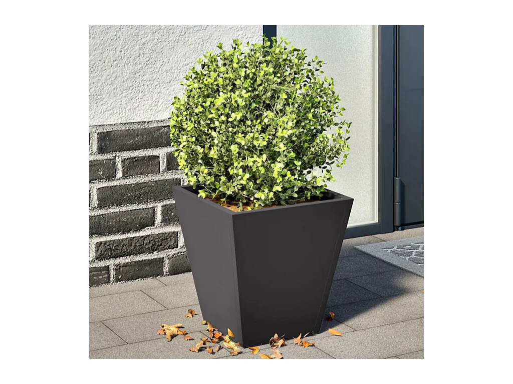 Pflanzkübel 2 Stk. Schwarz 30x30x30 Stahl