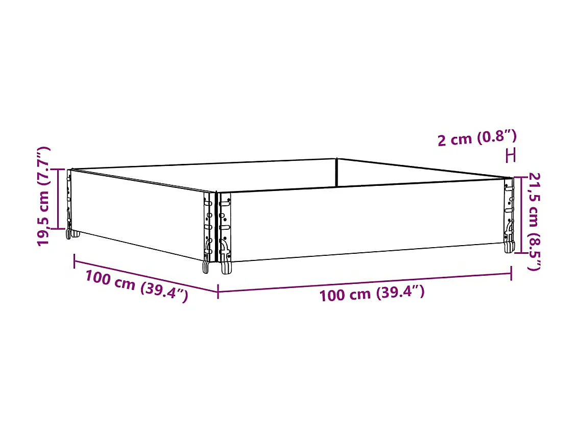Plantenbak 100x100 cm massief grenenhout zwart