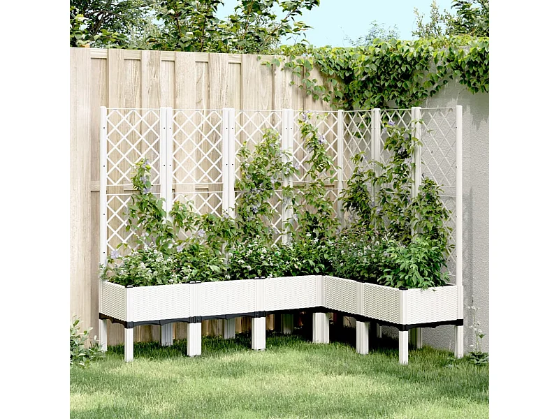 Fioriera da Giardino con Graticcio Bianco 160x120x142 cm in PP