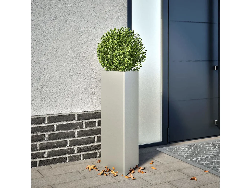 Vaso/floreira de jardim triangular 30x26x75 cm aço inoxidável