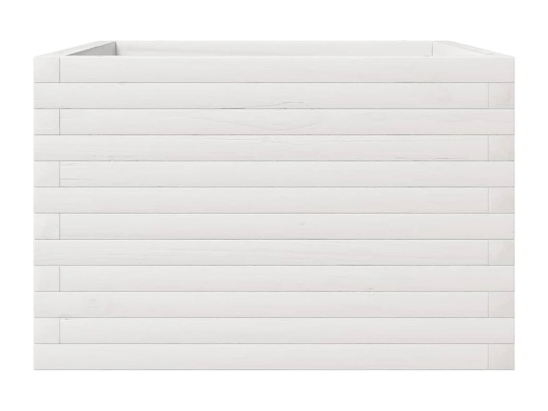 Jardinière blanc 70x70x45,5 cm bois de pin massif