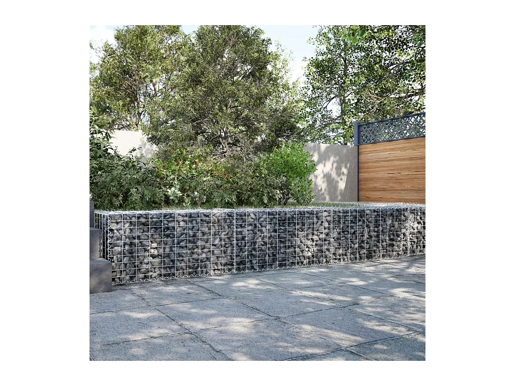 Cesto Gabbione con Copertura 300x50x50 cm Ferro Zincato