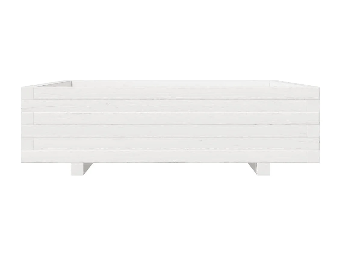 Jardinière blanc 90x90x26,5 cm bois de pin massif