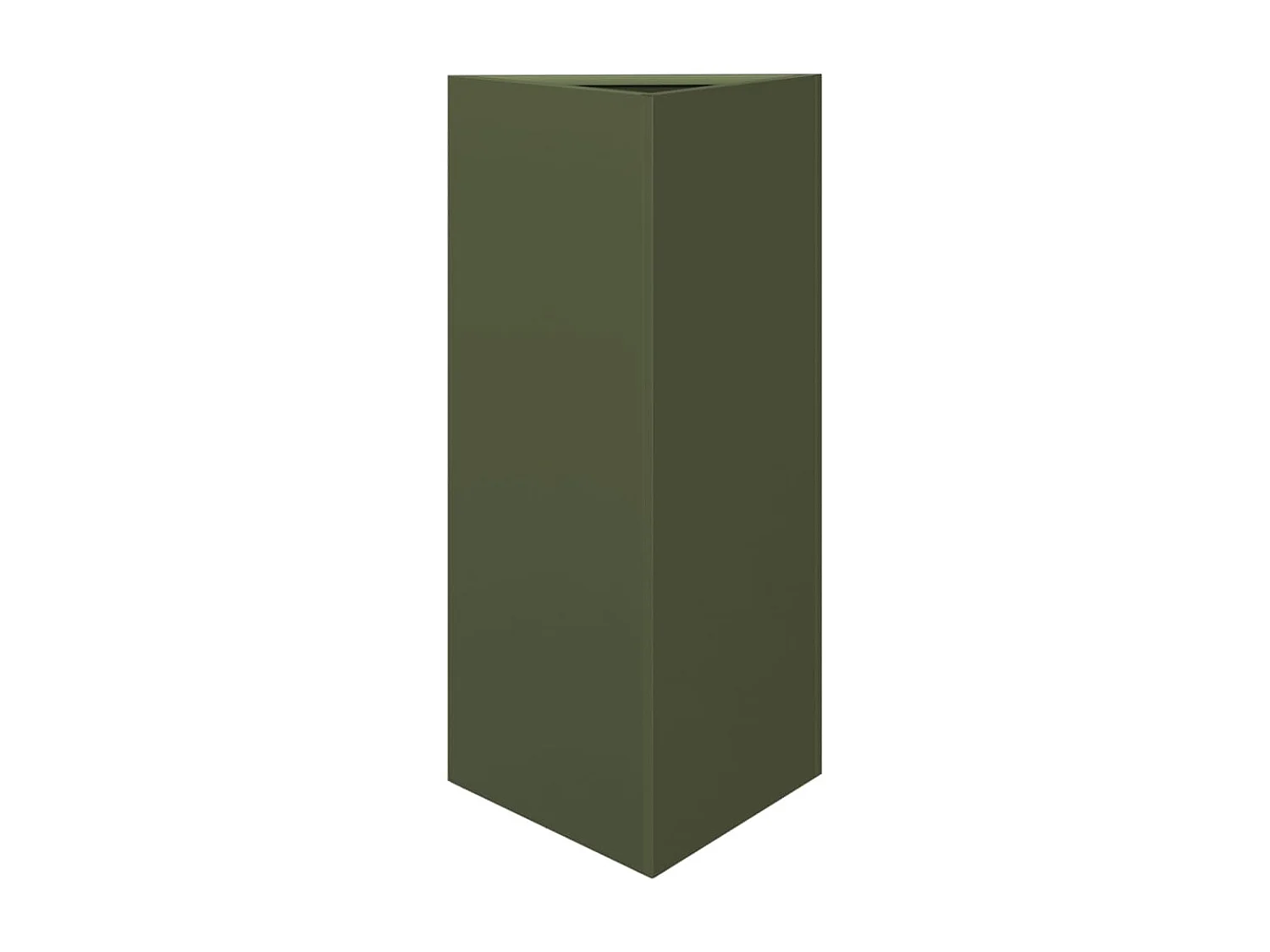 Jardinière vert olive triangulaire 40x34,5x70 cm acier