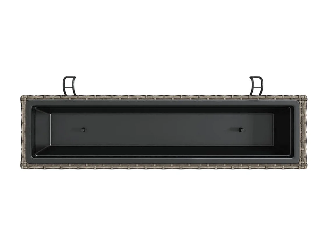 Canteiros com ganchos 2 pcs vime PE cinzento