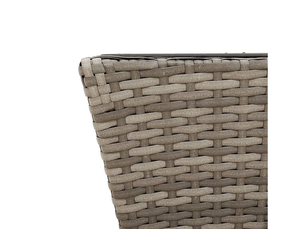 Canteiros com ganchos 2 pcs vime PE cinzento